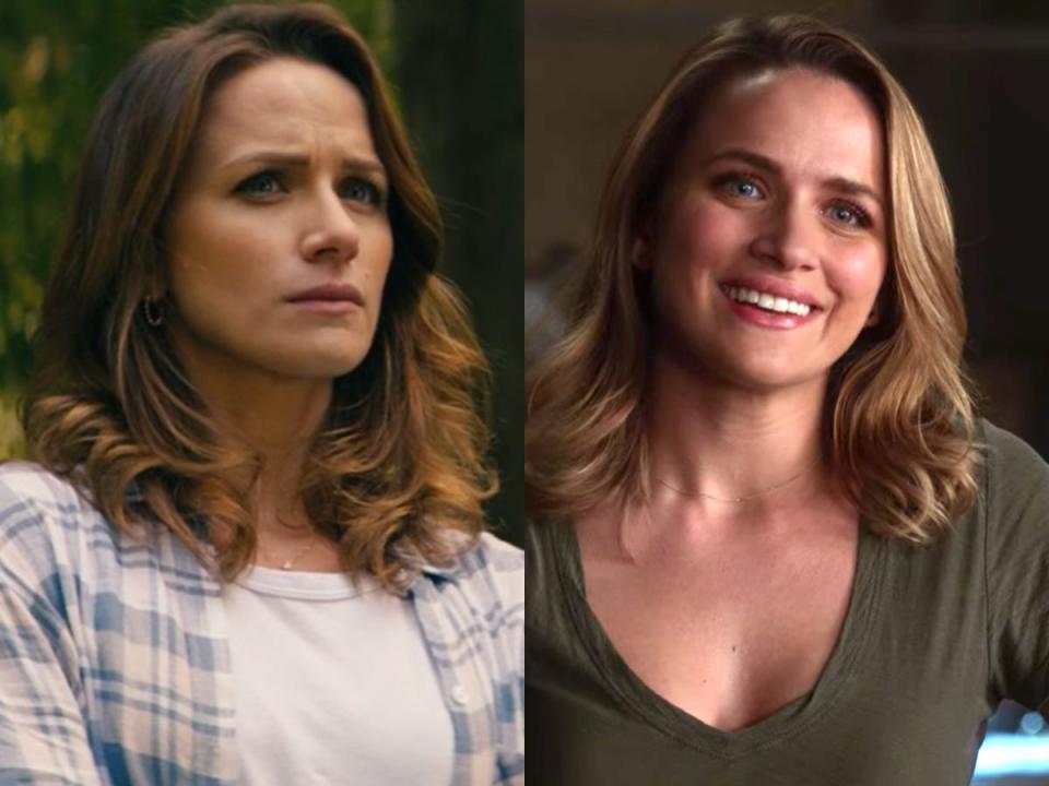 On the left: Shantel VanSanten as Becca Butcher on season two of "The Boys." On the right VanSanten as Patty Spivot on season two of "The Flash."