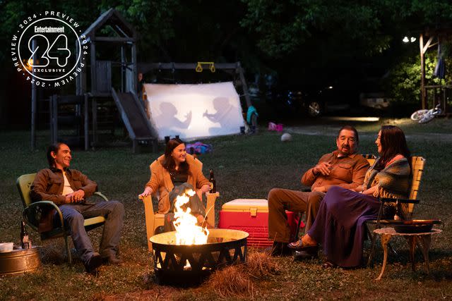 <p>Chuck Zlotnick</p> Zahn McClarnon, Devery Jacobs, Graham Greene, and Tantoo Cardinal in 'Echo.'