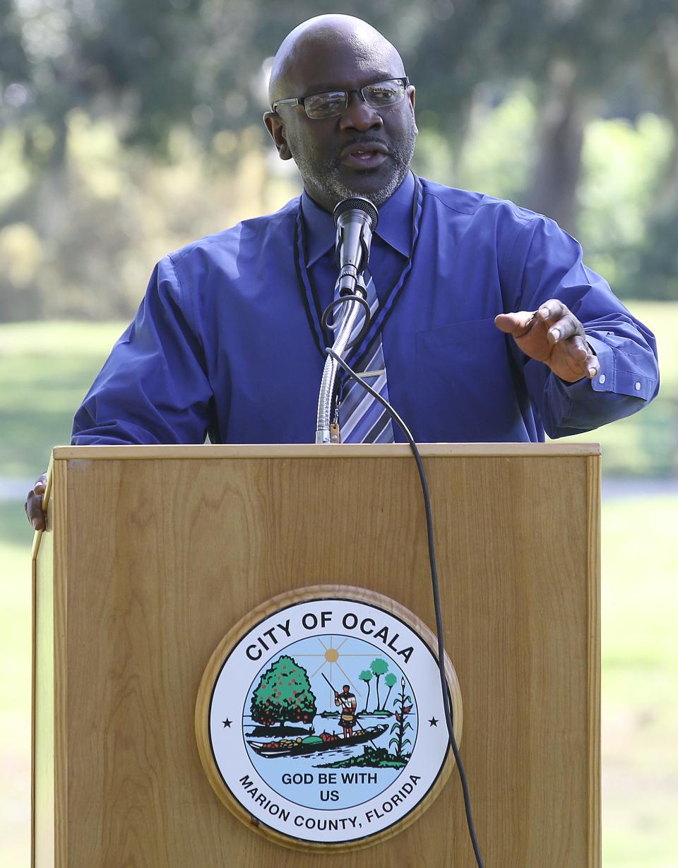 Dennis McFatten speaks at the Governor's West Ocala Neighborhood Revitalization Council in 2018.