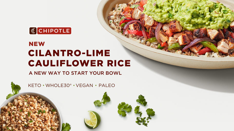 Chipotle's new Cilantro-Lime Cauliflower Rice available nationwide for a limited time (Courtesy: Chipotle) 