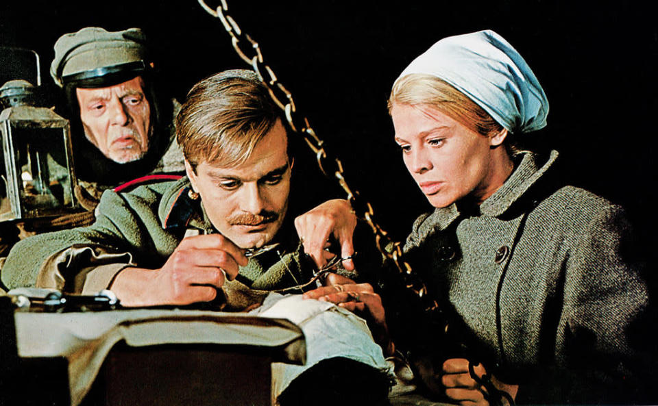“<a href="http://movies.yahoo.com/movie/doctor-zhivago/" data-ylk="slk:Doctor Zhivago;elm:context_link;itc:0;sec:content-canvas" class="link ">Doctor Zhivago</a>”: “The very definition of historical epic, in which the tangled emotions of its characters are set in stark relief against the grandest of revolutionary backgrounds.”