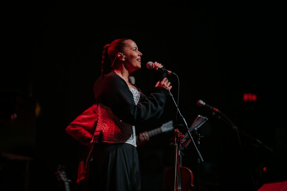 Rhiannon Giddens performs at the Ryman Auditorium, Sept. 15, 2023