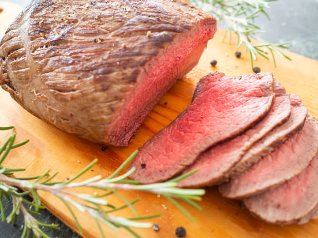 <p><a href="https://www.gettyimages.com/detail/photo/roast-beef-on-a-wooden-board-royalty-free-image/1362151076?phrase=roast+beef&adppopup=true" rel="nofollow noopener" target="_blank" data-ylk="slk:kaorinne/Getty Images;elm:context_link;itc:0;sec:content-canvas" class="link ">kaorinne/Getty Images</a></p>