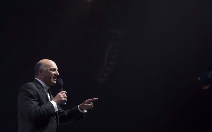 Kevin O'Leary speaks during the Conservative Party of Canada convention in Vancouver, Friday, May 27, 2016. Photo from The Canadian Press