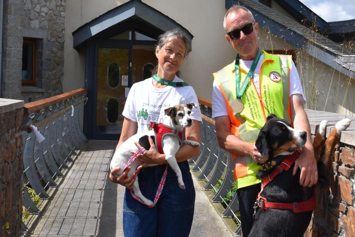 Rainer and Stephanie have walked from Switzerland to Cornwall for two children's hospice charities <i>(Image: CHSW)</i>