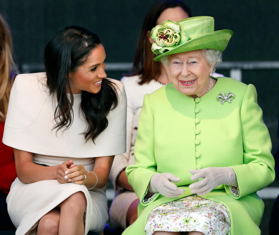 Meghan, Duquesa de Sussex y la Reina Isabel II en 2018. (Getty Images)