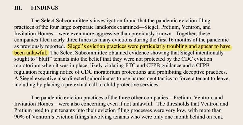 Tearsheet from a Congressional subcommittee report