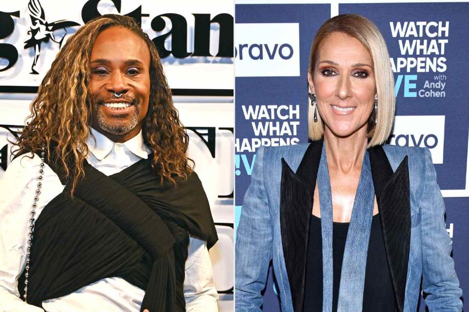 <p>Alan Chapman/Dave Benett/Getty; Charles Sykes/Bravo/NBCU Photo Bank via Getty</p> Billy Porter and Céline Dion