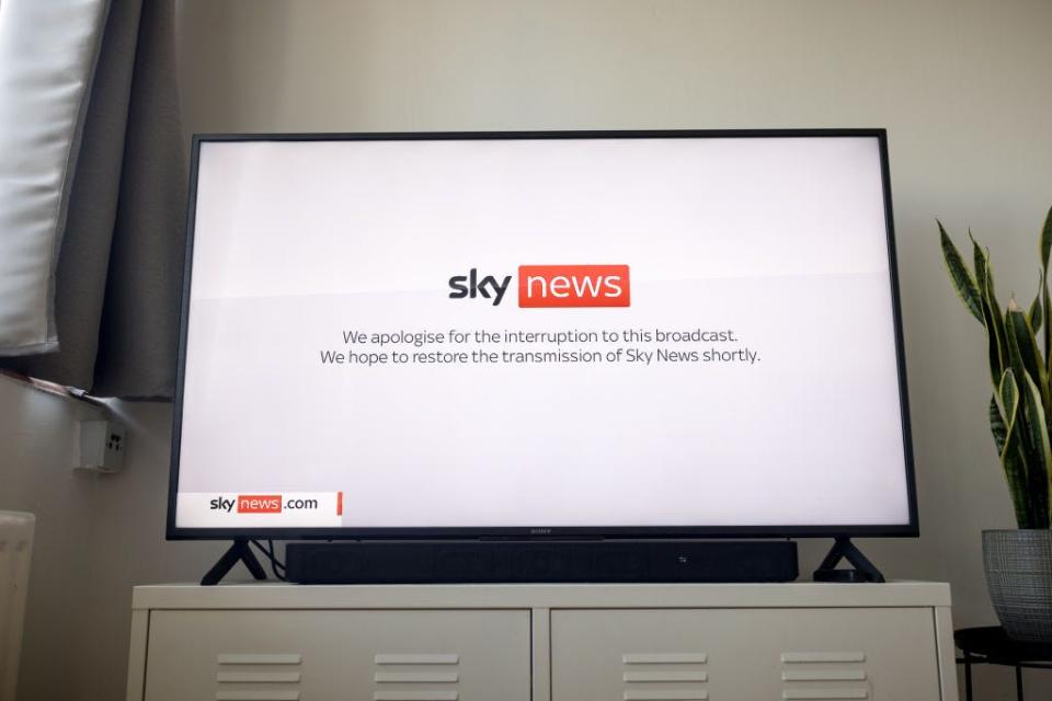 Sky News broadcast was interrupted during IT outage