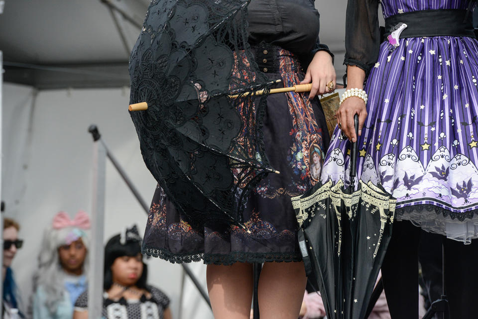 Women in costume at Lolita-style fashion show