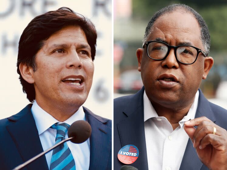 Kevin De Leon, left, and Mark Ridley-Thomas, right.