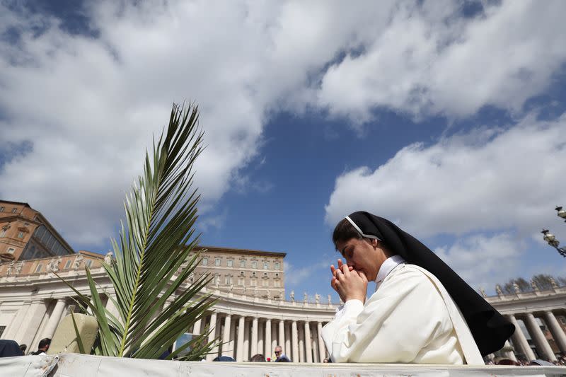 Pope Francis attends Palm Sunday service