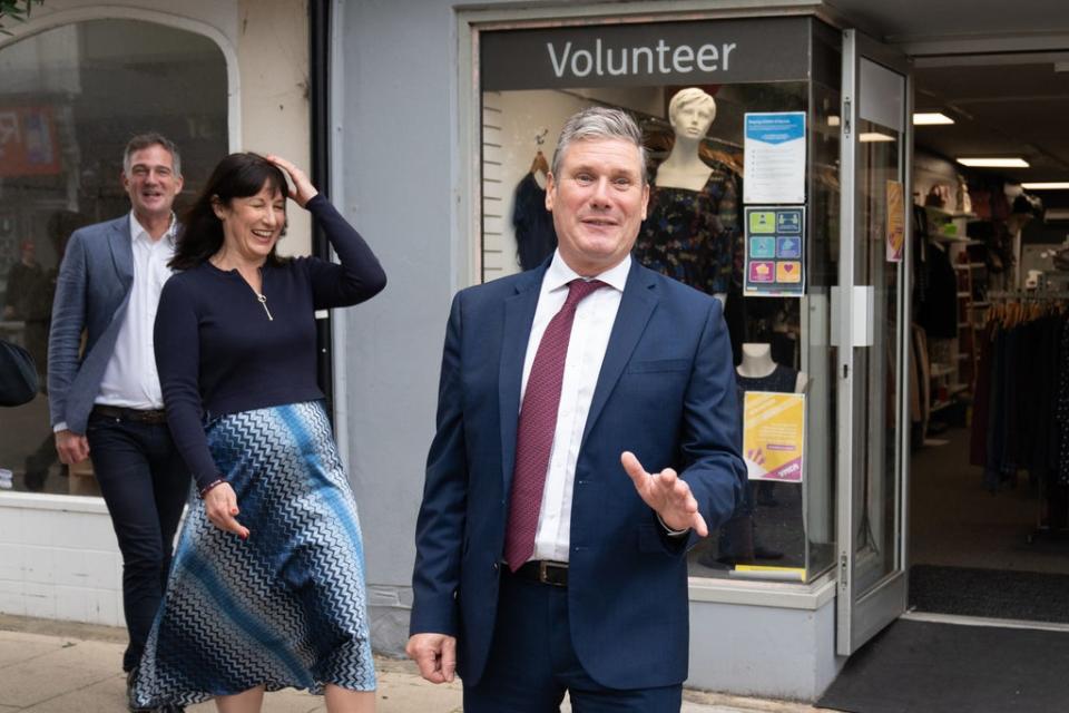 Labour leader Sir Keir Starmer, shadow chancellor Rachel Reeves and Hove MP Peter Kyle (Stefan Rousseau/PA) (PA Wire)