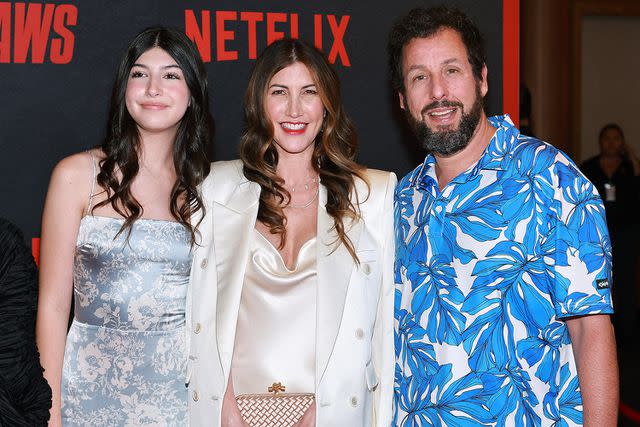 <p>Matt Winkelmeyer/Getty</p> Sadie Sandler (left), Jackie Sandler and Adam Sandler in Los Angeles on June 26, 2023