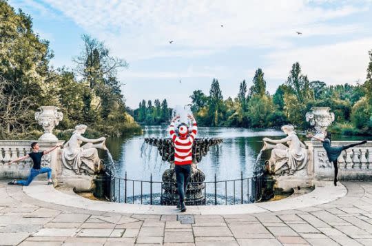 This iconic park is one of the largest in London. Even so, Wally is pretty easy to find amongst the greenery.