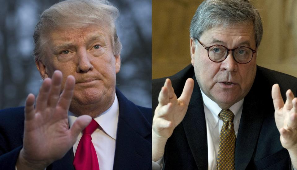 Attorney General William Barr was handpicked by Donald Trump to be in office when the Mueller report came in. AP Photo/Alex Brandon/Jose Luis Magana