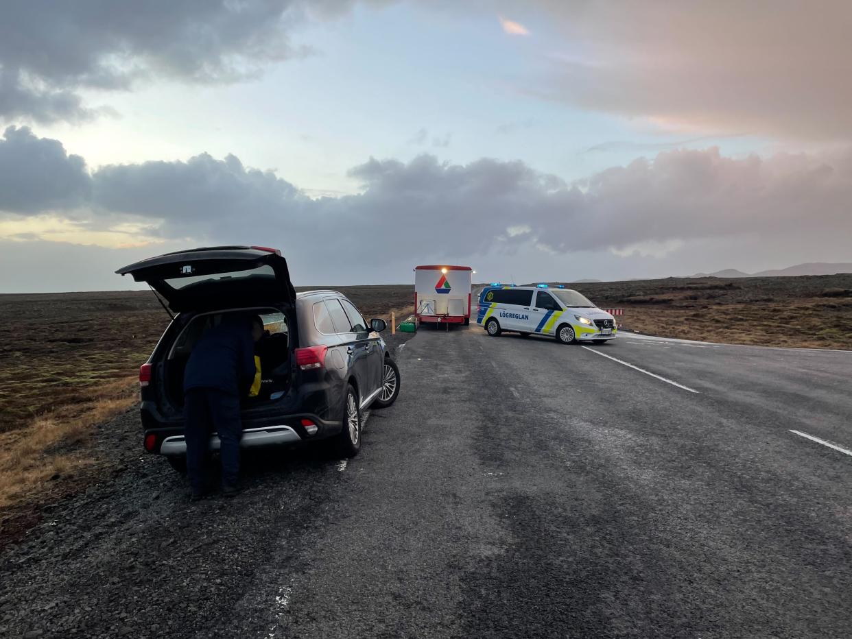 The checkpoint 24km from the town of Grindavik (Provided)