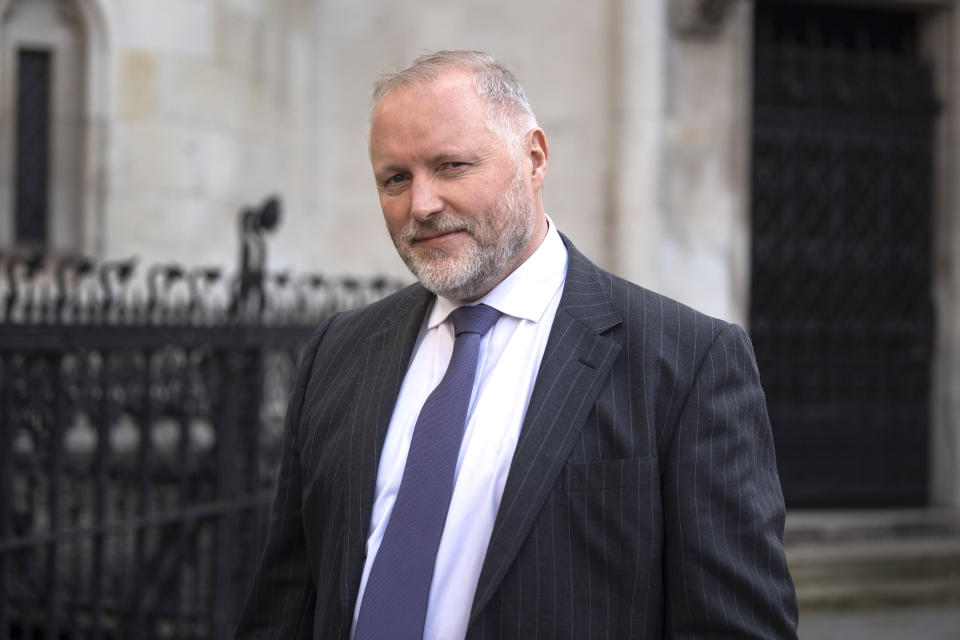 Former police officer Harry Miller arrives outside the High Court, London,  ahead of a ruling on the landmark challenge to police guidance on hate incidents against transgender people. PA Photo. Picture date: Friday February 14, 2020. The founder of the campaign group Fair Cop See PA story COURTS Transgender. Photo credit should read: Victoria Jones/PA Wire