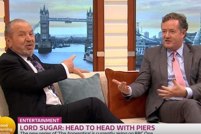 Defense: Morgan backed Sugar: Good Morning Britain/ ITV