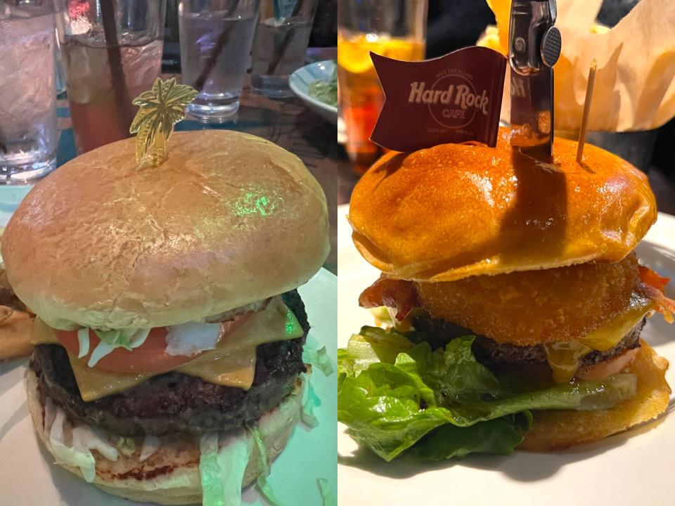 burgers at margaritaville and hard rock