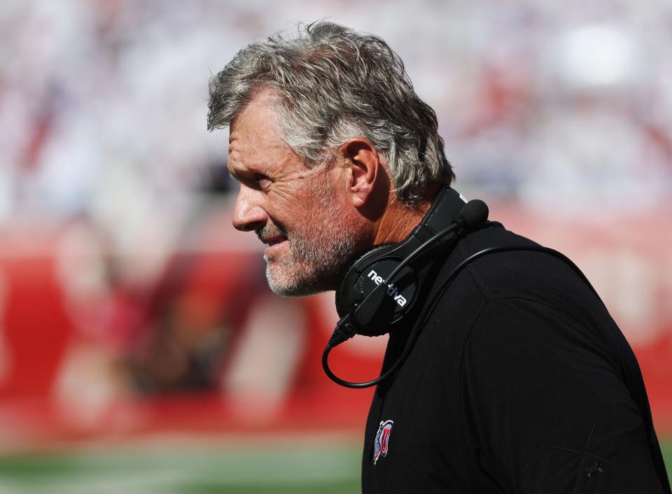 Utah Utes head coach Kyle Whittingham watches the action in Salt Lake City on Saturday, Sept. 23, 2023. | Jeffrey D. Allred, Deseret News