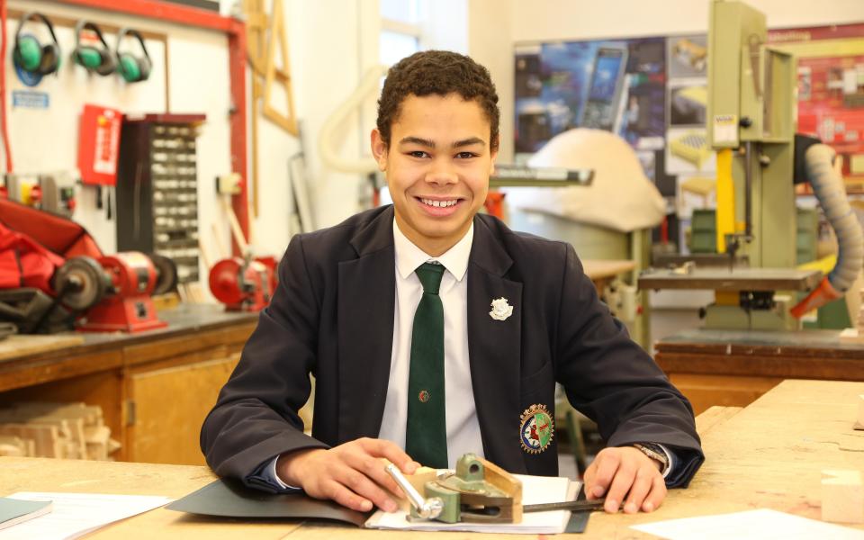 David Pearce in his DT lab at Queen Mary's Grammar School in Walsall - John Lawrence/Telegraph