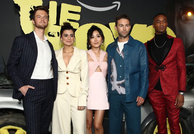 <p>Don Arnold/WireImage</p> Jack Quaid, Claudia Doumit, Karen Fukuhara, Chace Crawford and Jessie T. Usher attend the Sydney preview screening of 'The Boys' Season 3 on June 07, 2022 in Sydney, Australia.