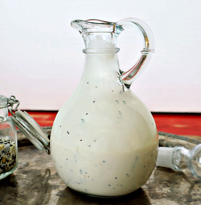 <p>Shea Goldstein</p><p>This everything bagel salad dressing is the low-carb alternative to winning at life.</p><p><strong>Get the recipe: <a href="https://parade.com/1017021/sheagoldstein/everything-bagel-salad-dressing-recipe/" rel="nofollow noopener" target="_blank" data-ylk="slk:Everything Bagel Salad Dressing;elm:context_link;itc:0;sec:content-canvas" class="link ">Everything Bagel Salad Dressing</a></strong></p>