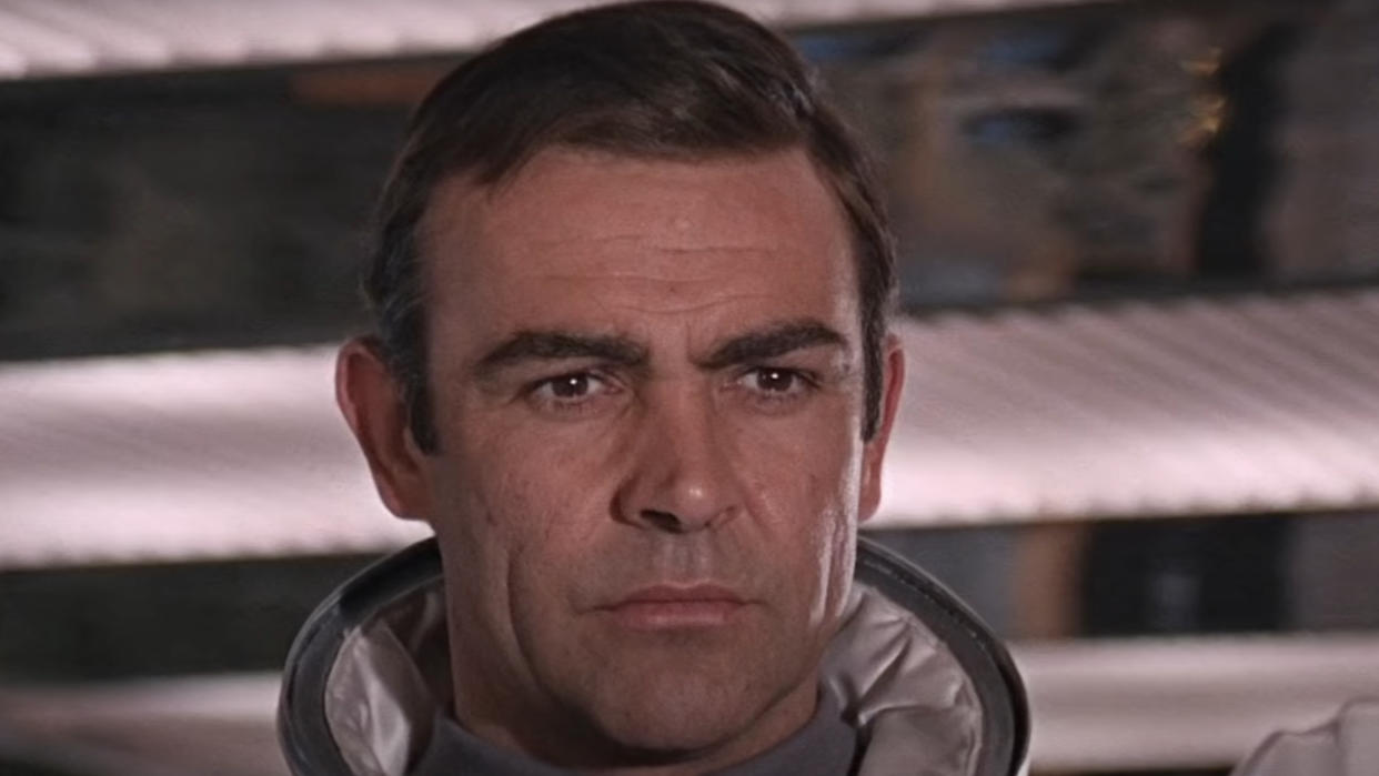  Sean Connery looking stoic while wearing a space suit in You Only Live Twice. 