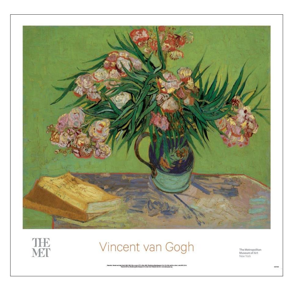 <p><strong>Vincent van Gogh</strong></p><p>metmuseum.org</p><p><strong>$28.00</strong></p><p><a href="https://store.metmuseum.org/home-decor/vincent-van-gogh-oleanders-poster-80011989" rel="nofollow noopener" target="_blank" data-ylk="slk:Shop Now;elm:context_link;itc:0;sec:content-canvas" class="link ">Shop Now</a></p><p>Another treasure trove of fine art offered in licensed prints and posters? The Met's beloved museum shop. Find everything from Renaissance tapestries to modern masterworks to colorful 20th-century pieces—like this example of "Oleanders" from Dutch artist Vincent van Gogh—rendered in large-scale posters or pre-framed prints. (And yes, members get a discount).</p>