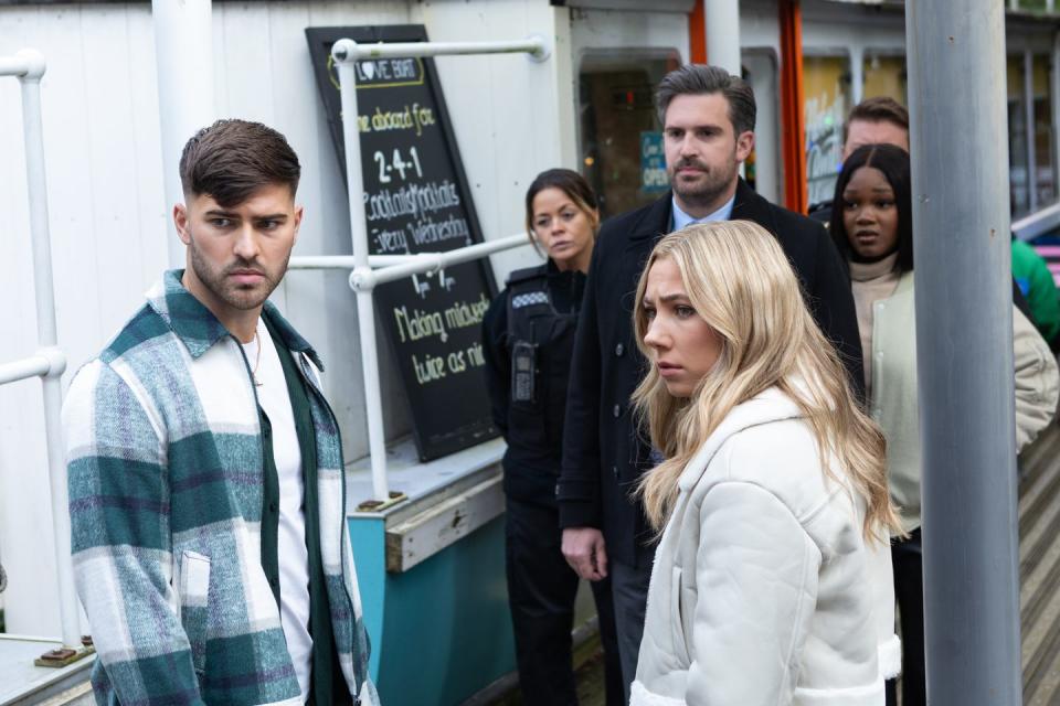 romeo nightingale, peri lomax and the police in hollyoaks