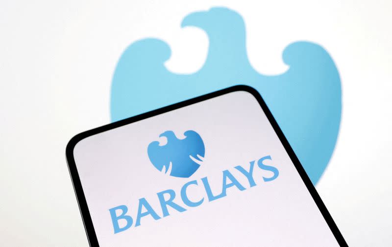 FILE PHOTO: Illustration shows Barclays Bank logo