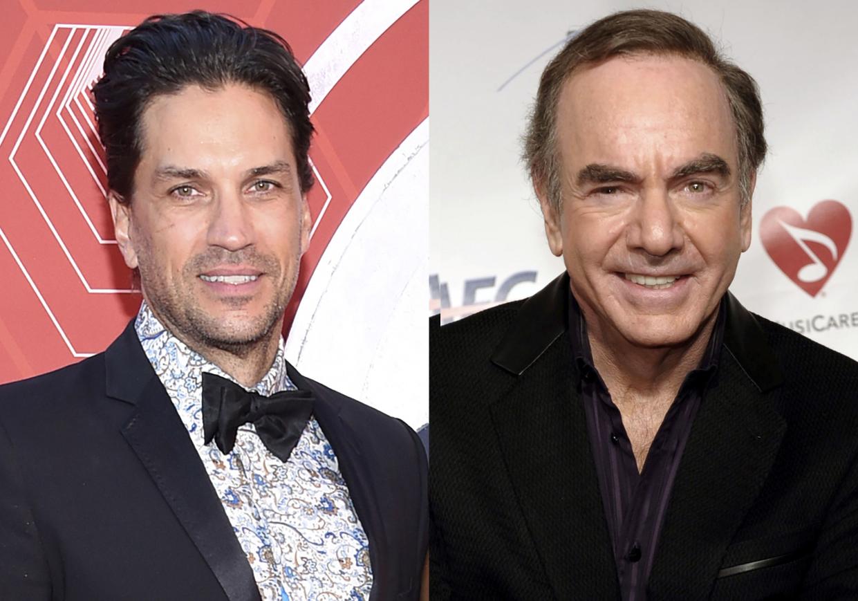 Will Swenson (left) will play singer Neil Diamond onstage.