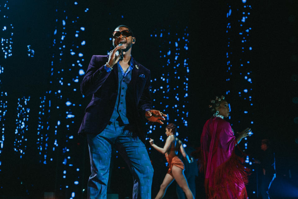 Usher performing in Las Vegas.