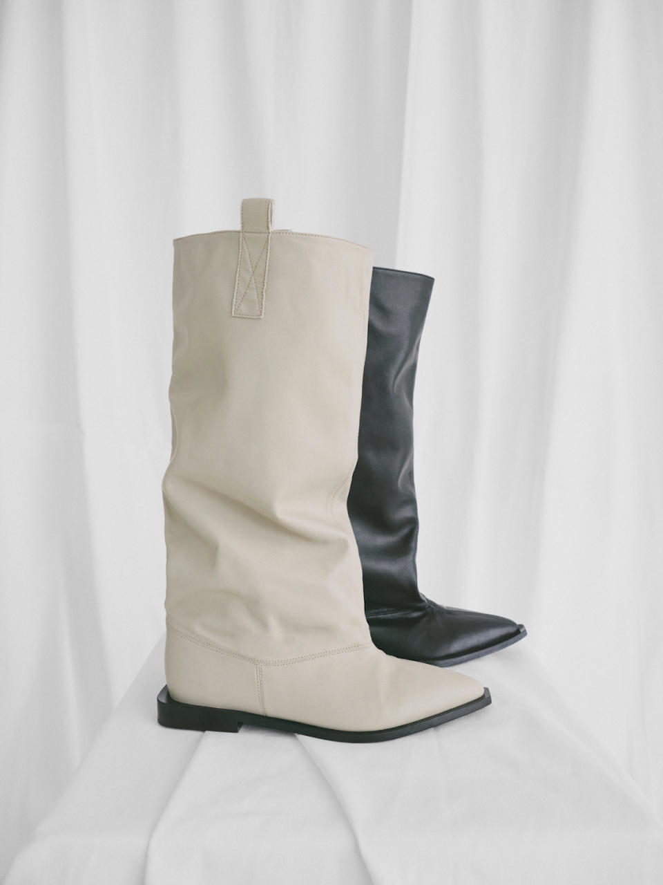 Slouchy Boots by GANNI (Recyc Leather’s Pélinova x Tencel fibers).