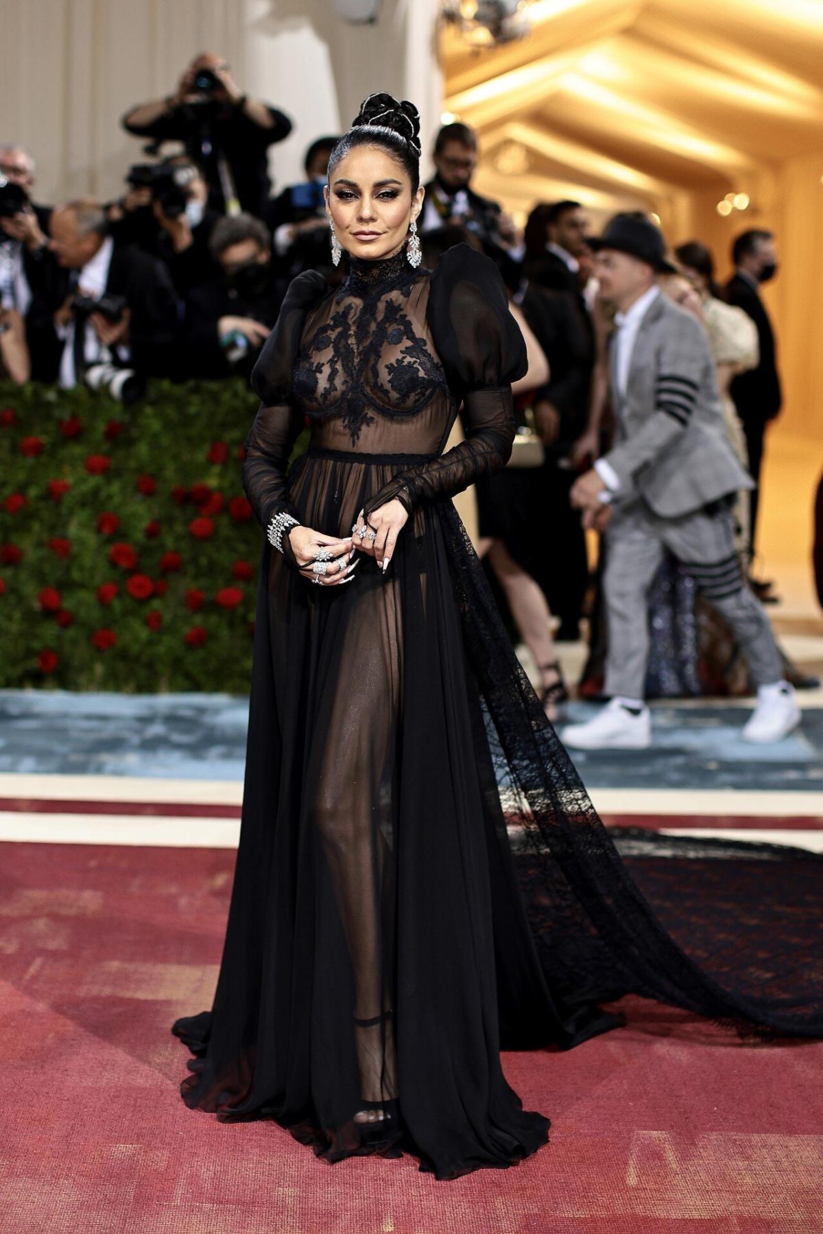 Vanessa Hudgens' Sheer 2022 Met Gala Dress Showed Off Her Belly-Button Ring