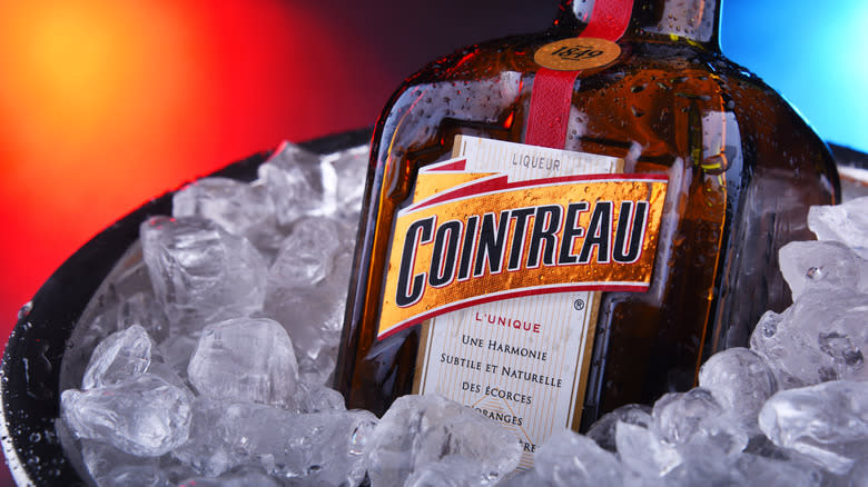 Bottle of Cointreau on ice