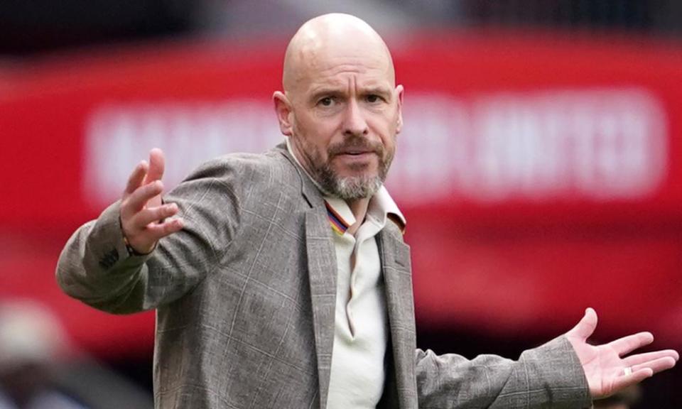 <span>Erik ten Hag will discover his future at Manchester United after the FA Cup final on 25 May.</span><span>Photograph: Dave Thompson/AP</span>