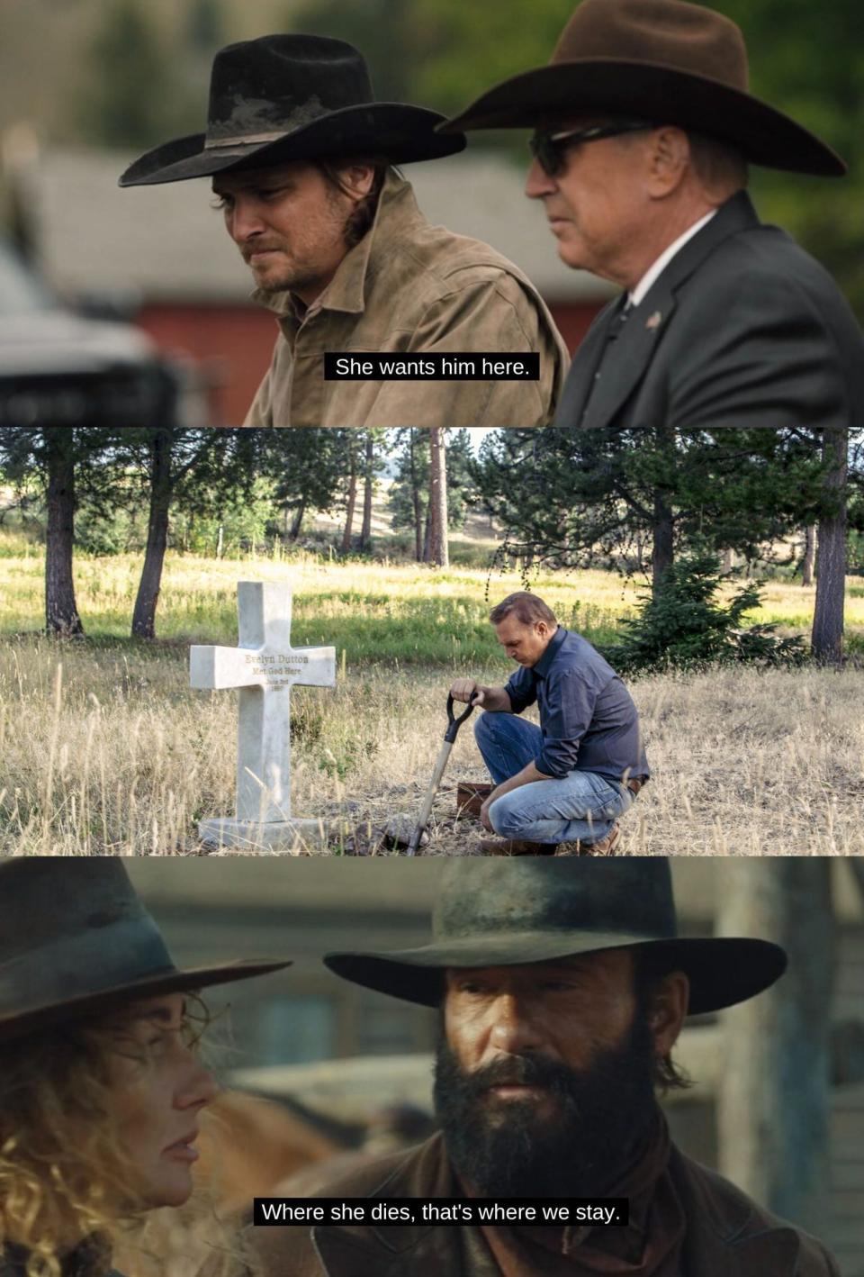 "Yellowstone" season five, episode three; "Yellowstone" season one episode two; "1883" season one, episode 10.