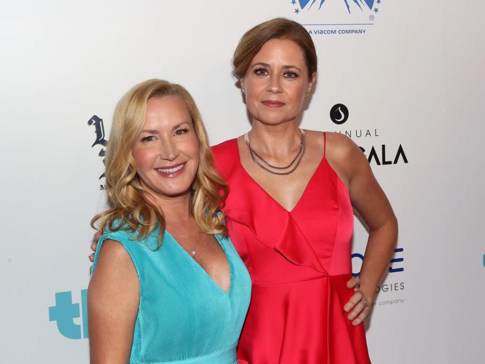 The Office US stars Angela Kinsey (left) and Jenna Fischer turned their off-screen friendship into a podcast (Getty Images)