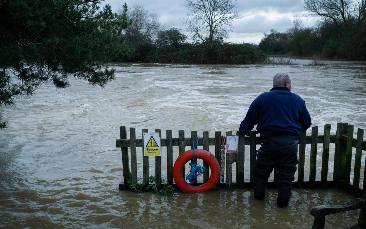 The River Nene near Northampton, up seven foot and still rising