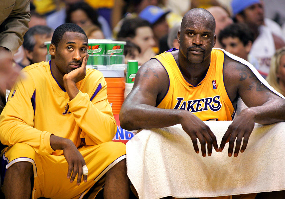 Things were a little testier during their Lakers days together. (Getty)