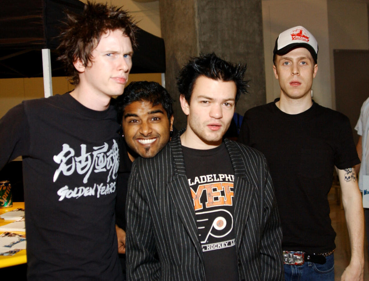 Sum 41 in December 2002, a month after “Still Waiting” was released. (Credit: Tim Mosenfelder/Getty Images)