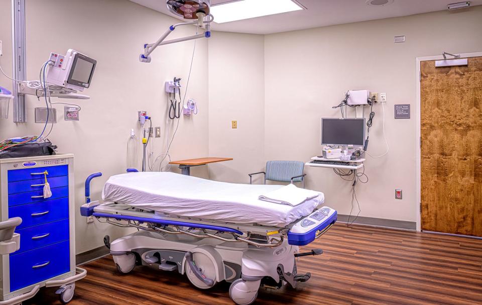 A look at the treatment rooms inside the North Greenville Hospital emergency department ahead of the ED's reopening on March 27, 2023.