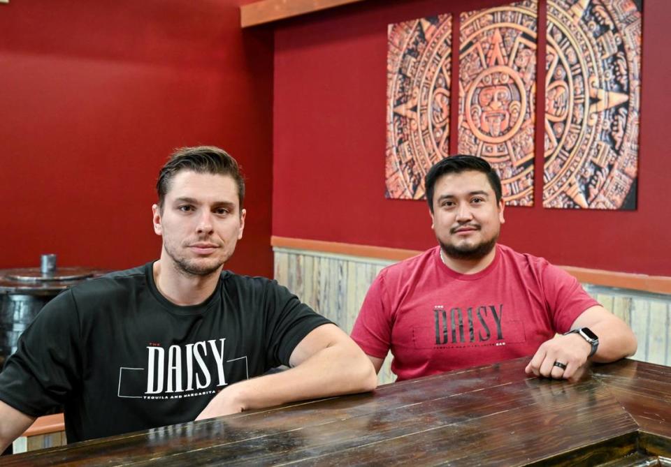 Martin Velinov, left, and German Marin, are opening a new tequila and margarita bar in downtown Macon.