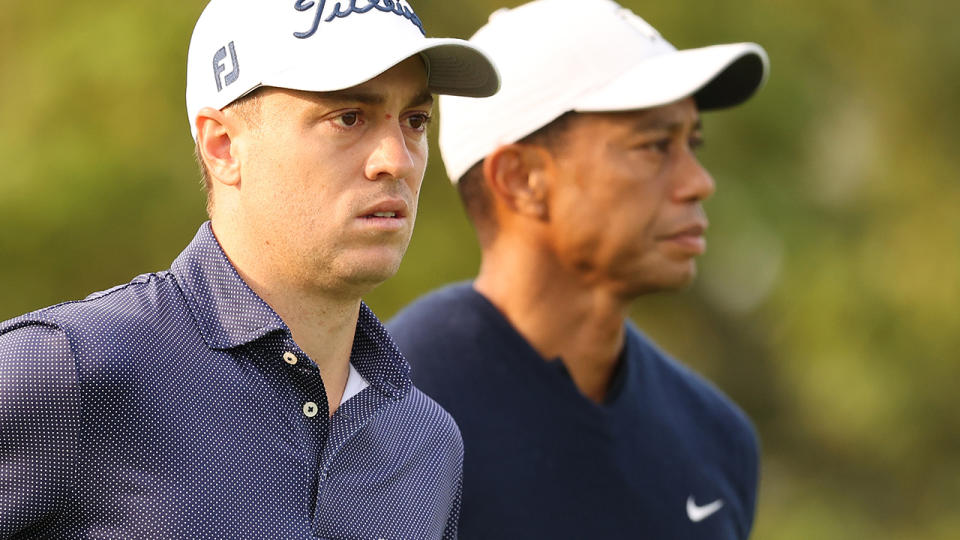 Justin Thomas and Tiger Woods, pictured here during the opening round of the US Open.