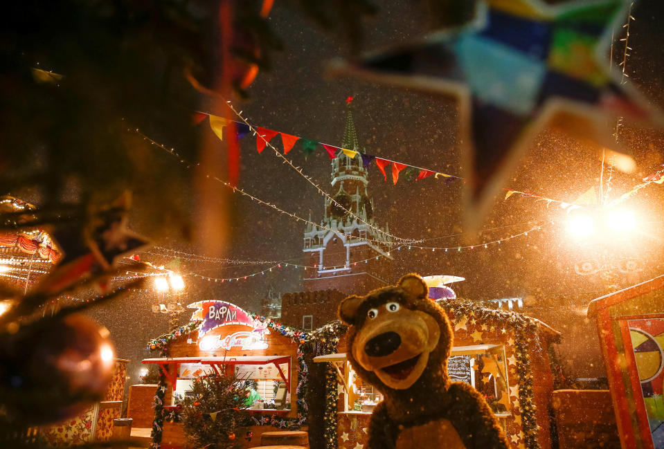 Christmas market in Moscow, Russia