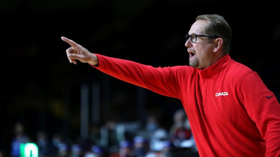 Coach Nick Nurse in Canada vs Czech Republic - FIBA Men's Olympic Qualifying