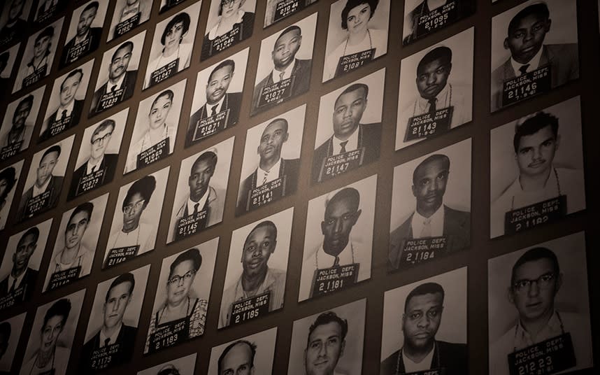 A mural of Freedom Riders who were arrested in Jackson at the Mississippi Civil Rights Museum in Jackson, Mississippi - Getty