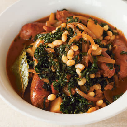 Sausage stew with celariac and kale: Recipe: Food: Red Online